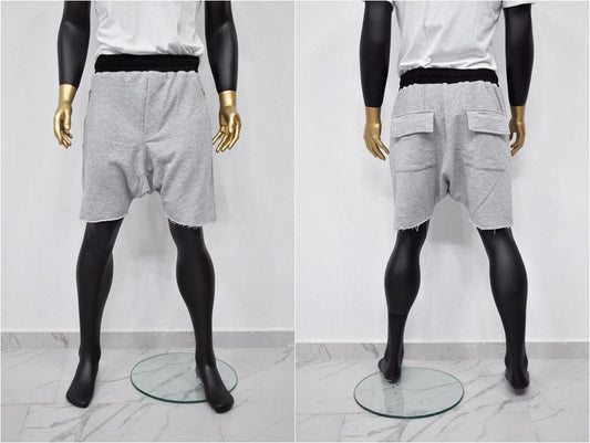 XS - 8XL Men's Low Crotch Cargo Shorts,Sarrouel Wide Leg Sports Casual Short,Cyberpunk,Gothic,Streetwear Futuristic Clothing /PLUS - BB819