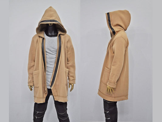 XS-8XL Oversized Hood, Soft Cozy Loose Cardigan,Overlong,Timeless Gothic Fashion,Streetwear Cloak Cape Coat,Leather Trim Kimono- BB0142