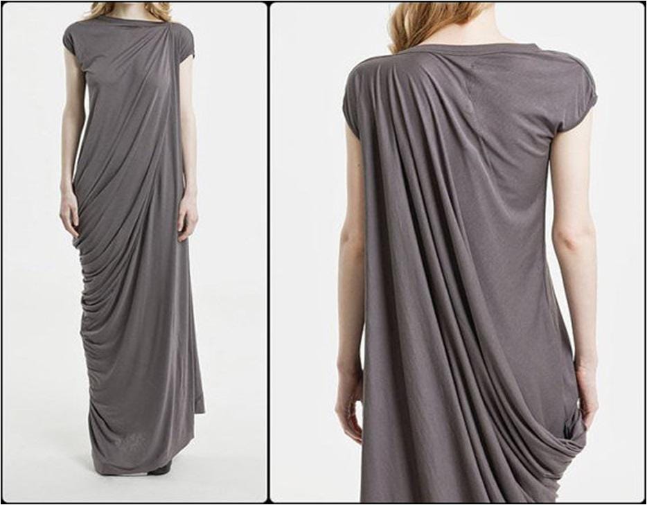 XS - 8XL Sleeveless Asymmetrical Draped Nude Silhouette Long Dress, Silky Cotton , Super Draped Maxi Long Dress- BB603