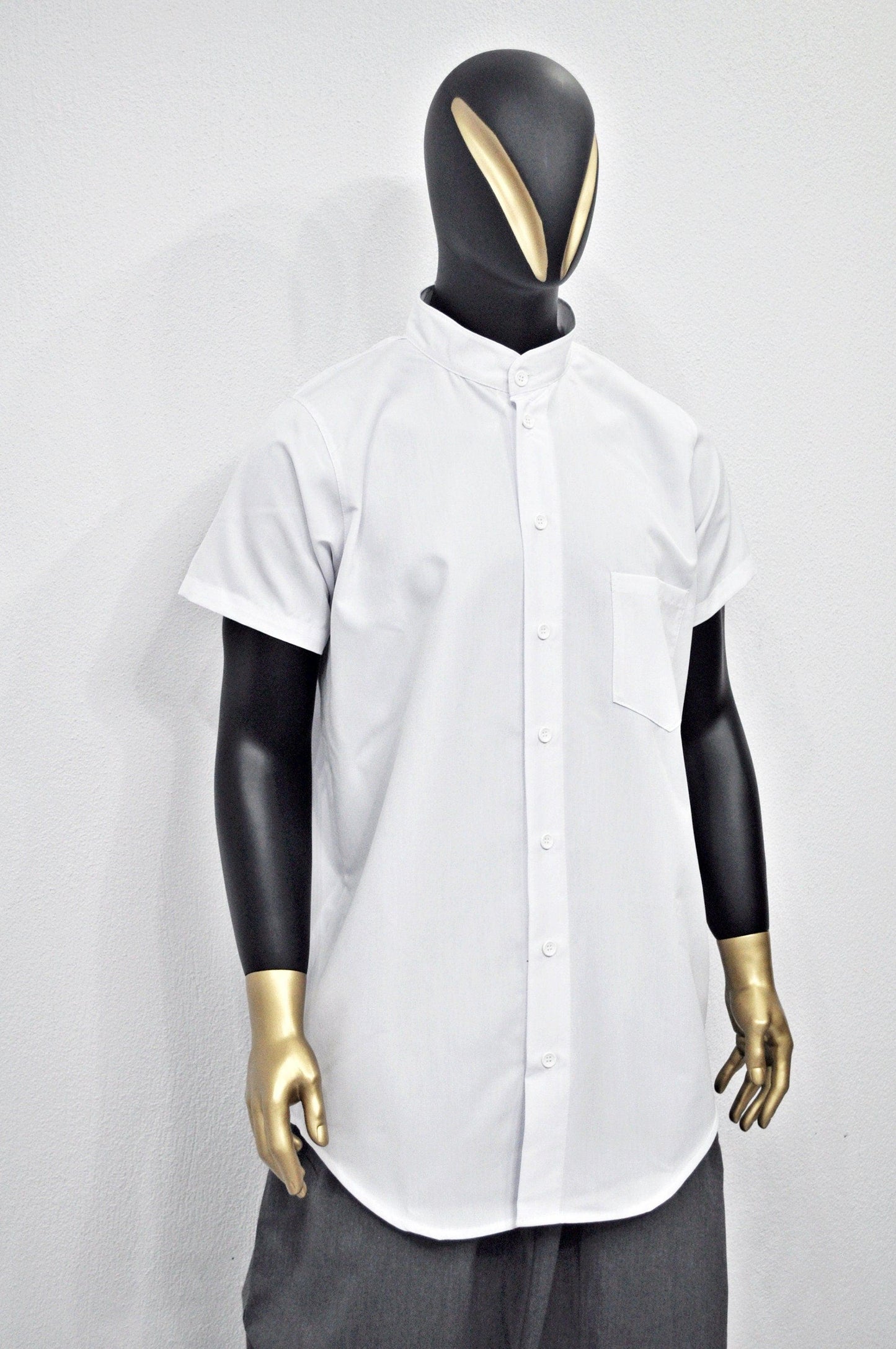 XS - 8XL Men&#39;s Overlong Oxford Cotton Short Sleeve KW Style Shirt,Loose Shirt,Streetwear Top,Blouse, Avant Garde Shirt,Futuristic Clo-BB807