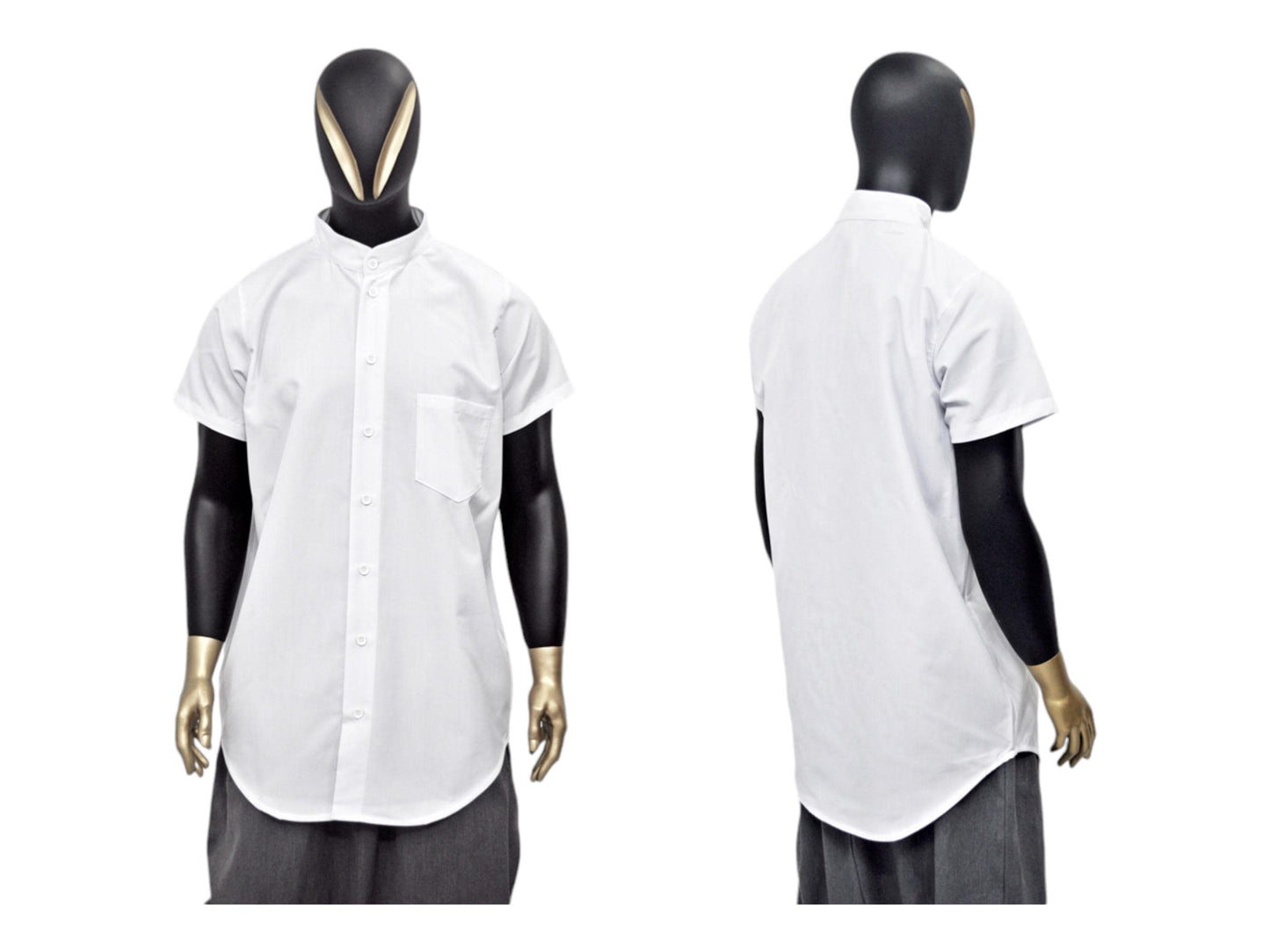 XS - 8XL Men's Overlong Oxford Cotton Short Sleeve KW Style Shirt,Loose Shirt,Streetwear Top,Blouse, Avant Garde Shirt,Futuristic Clo-BB807