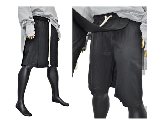 XS - 8XL Men's Steampunk Cotton Blend Skirt Layer Shorts, Low Crotch,Cyberpunk,Gothic,Streetwear Futuristic Halloween Clothing /PLUS- BB810