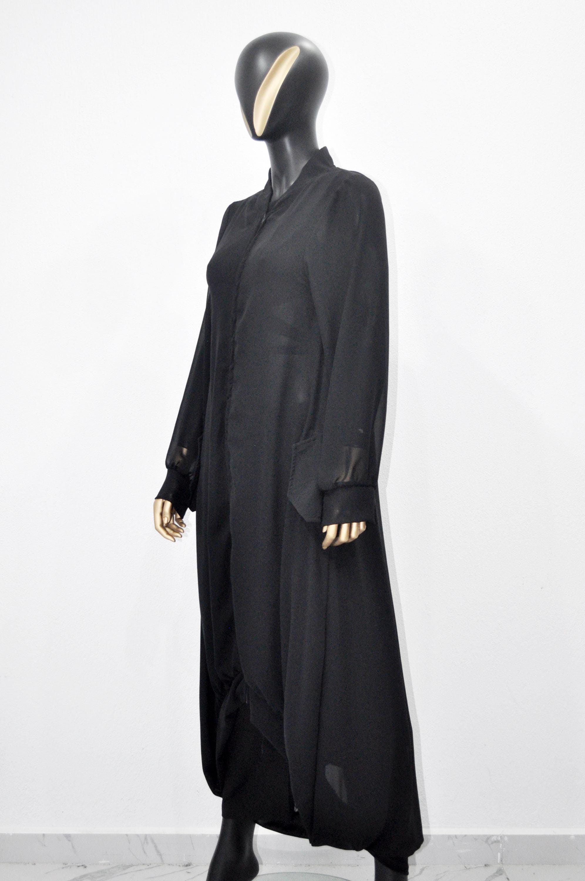 Cecilia De Bucourt L Black Tunic Top Sheer Cape Vintage Y2K Fits XL 2X 3X 4X factory