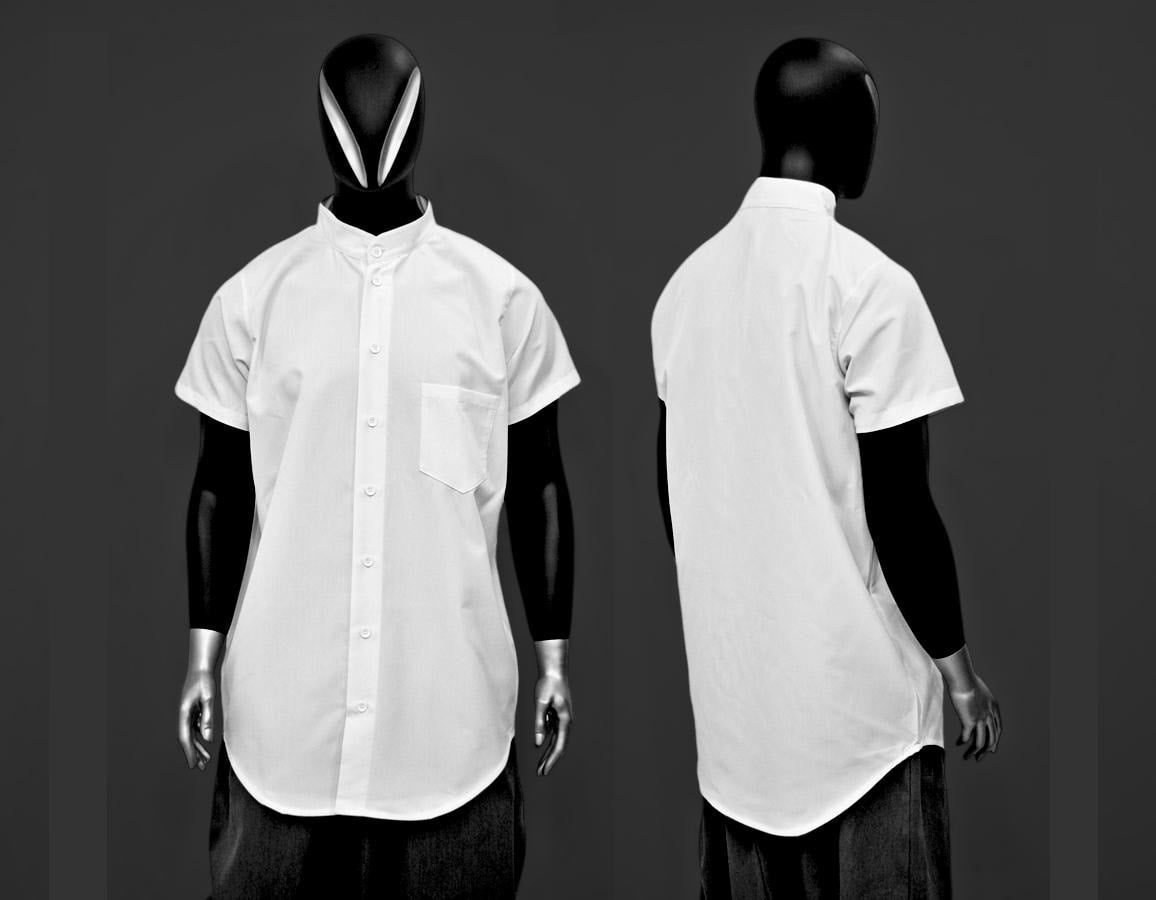 XS - 8XL Men's Overlong Oxford Cotton Short Sleeve KW Style Shirt,Loose Shirt,Streetwear Top,Blouse, Avant Garde Shirt,Futuristic Clo-BB807