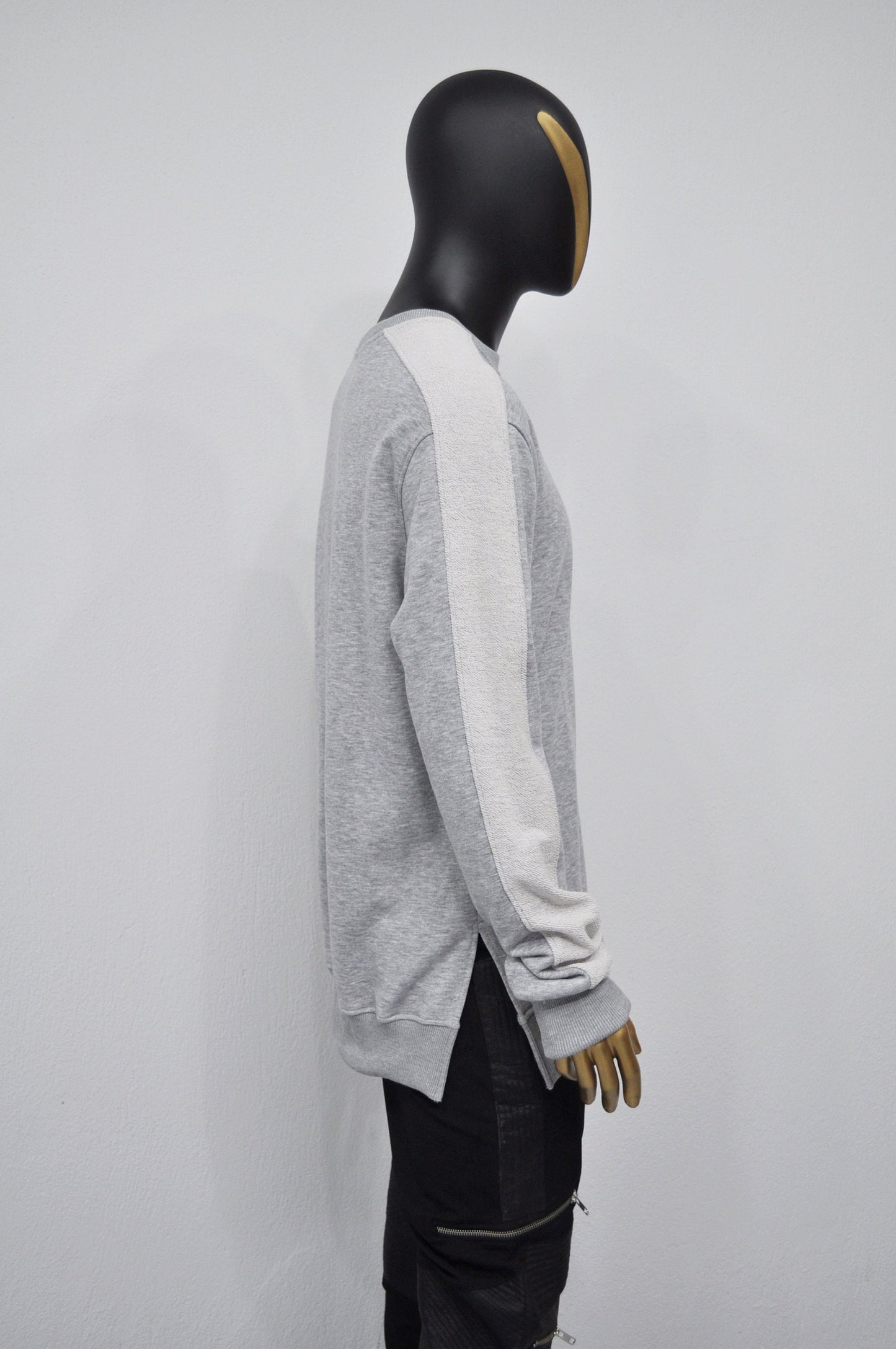 XS - 8XL Men's Side Slit Reversed Sleeve Line Pullover Sweatshirt , Avantgarde Clothing-Dystopian Fashion Streetwear Jumper- BB0150