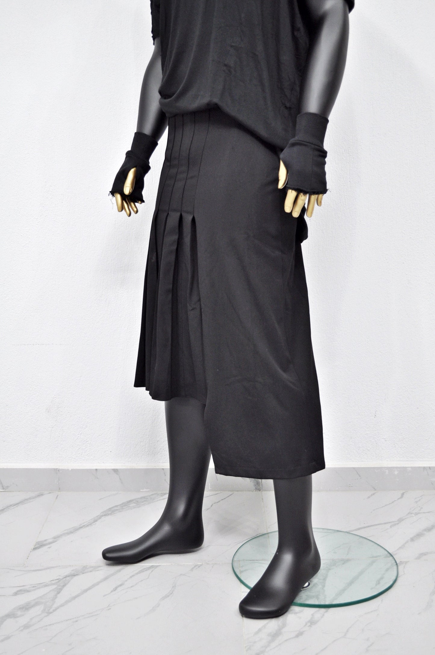XS - 8XL High Street Wrap Pleated Skirt Kilt /Relaxed Fitted , Cyberpunk Steampunk,Gothic,Streetwear Futuristic Clothing - BB837