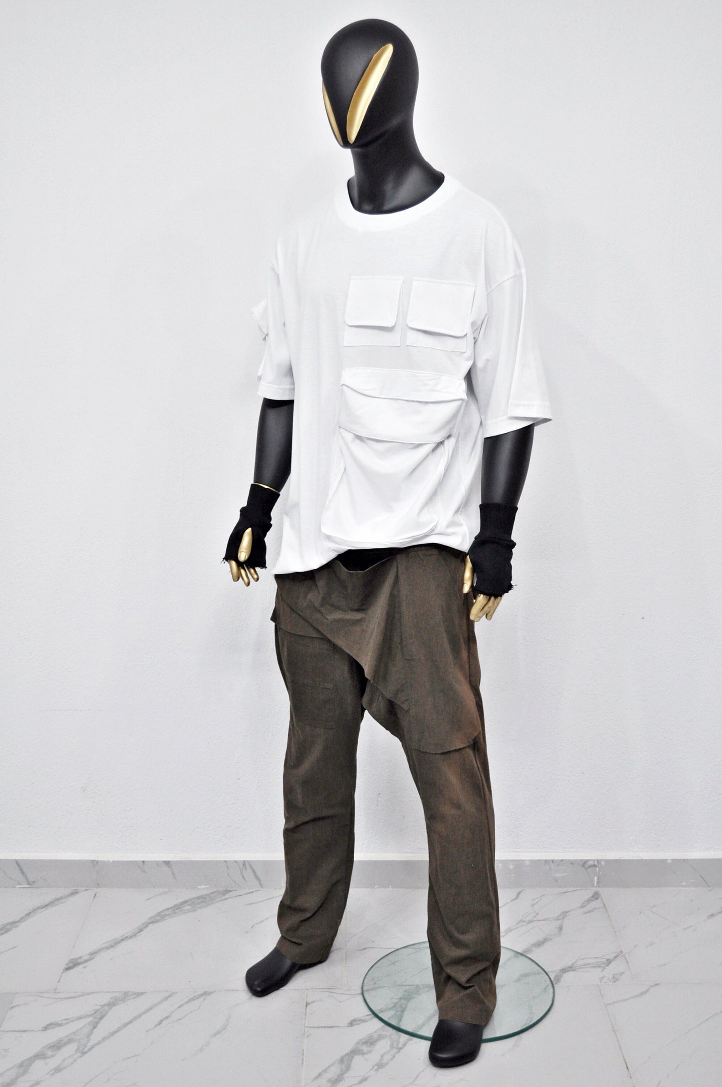 XS - 8XL Men's Swing Wrap Trouser,Drop Crotch Cover Flap Cargo Pant,Front Flap,Cyberpunk,Gothic,Streetwear Futuristic Clothing - BB242