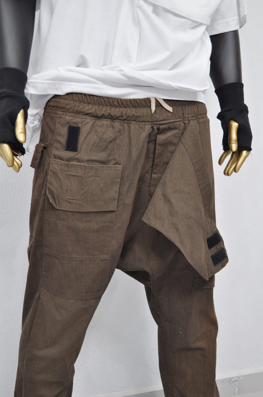 XS - 8XL Men's Swing Wrap Trouser,Drop Crotch Cover Flap Cargo Pant,Front Flap,Cyberpunk,Gothic,Streetwear Futuristic Clothing - BB242
