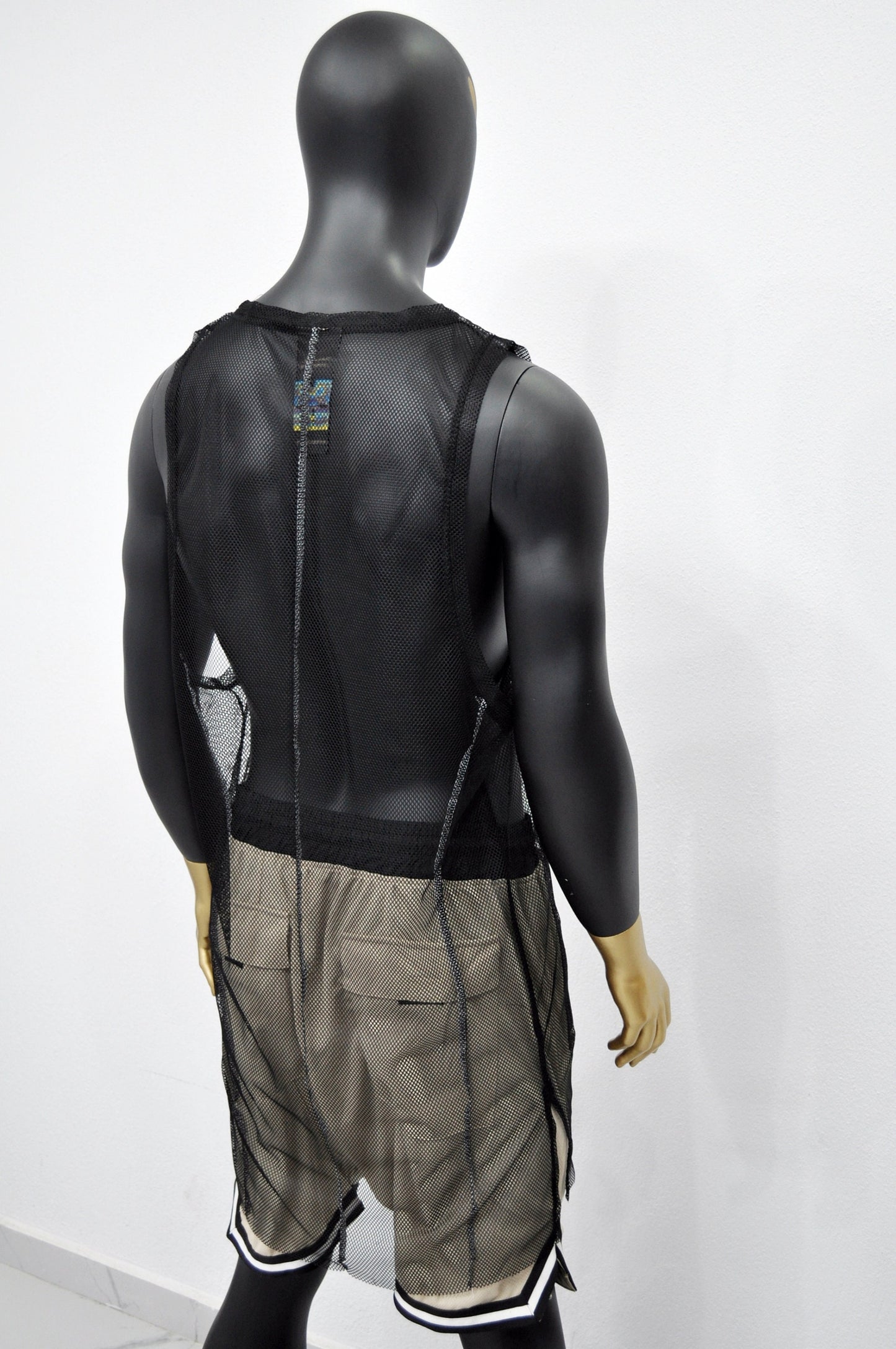 XS-8XL Men's Multi OVERLOCKED Whimsigoth Mesh Net TANK Top/Draped Underwear,Overlong Gay Capsule,Extended Tshirt,Streetwear Shirt-BB479
