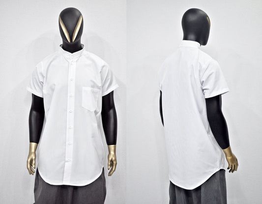 XS - 8XL Men's Overlong Oxford Cotton Short Sleeve KW Style Shirt,Loose Shirt,Streetwear Top,Blouse, Avant Garde Shirt,Futuristic Clo-BB807