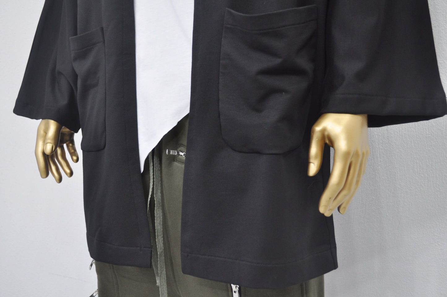 XS - 8XL Men's Japanese Oversized 3/4 Sleeve Samurai Long Cotton Jersey Cardigan Kimono Jacket,Shirt,Asymmetrical Blouse,,Futuristic-BB433