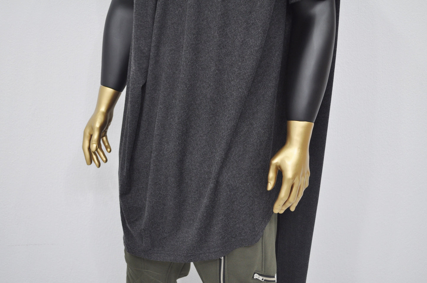 XS-8XL Asymmetrical Draped Viscose Cotton Ann Original Design Retro Silhouette Deconstruction Design Dress Tunic,Short Sleeve Lengthen-BB528
