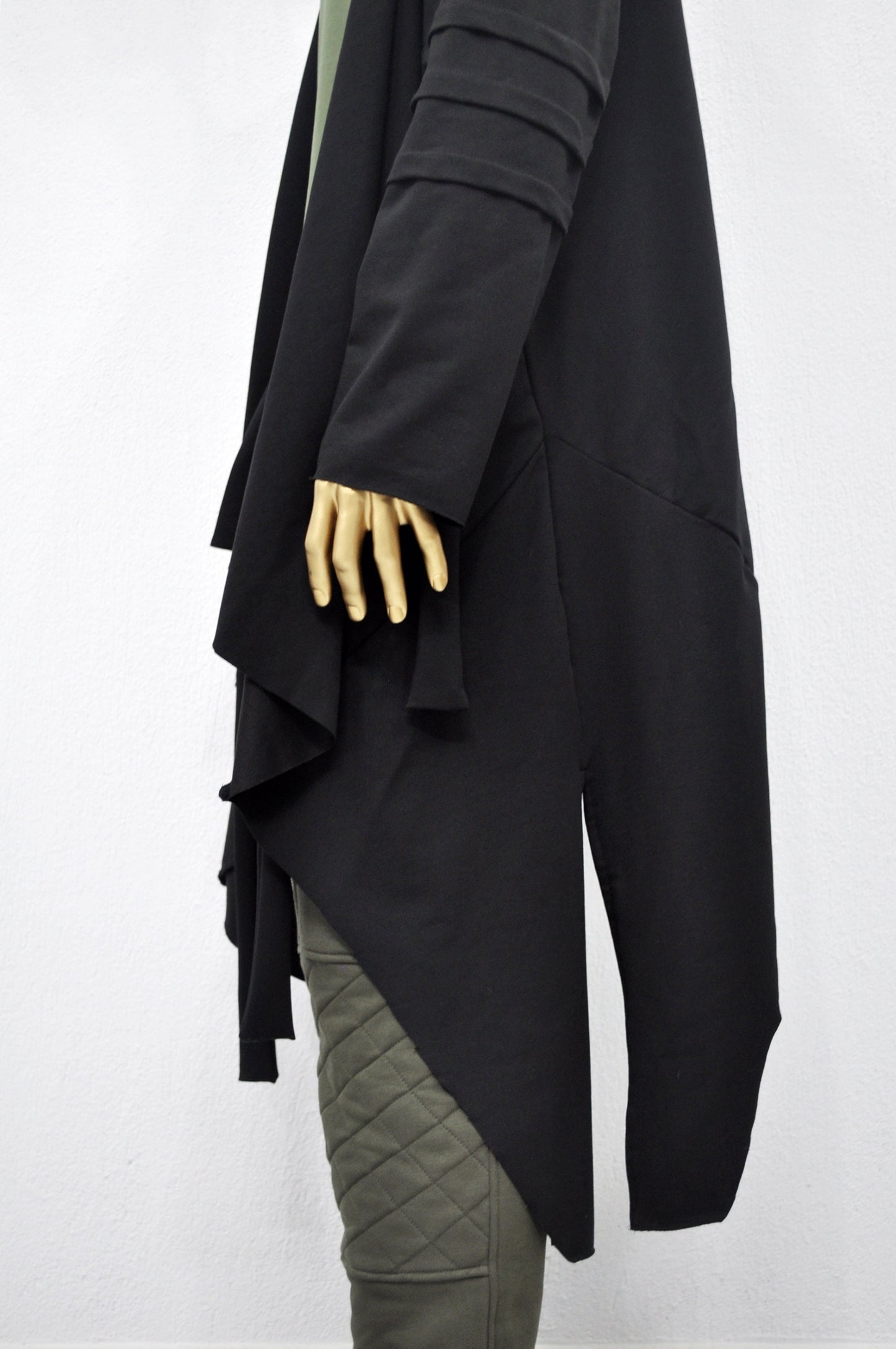 XS-8XL Asymetrical Wrap Cardigan Kimono Coat, Maxi Long Jacket Tunic, Oversized Loose Top,Goth Cyber Quilted SteamPunk Futuristic Post-BB161