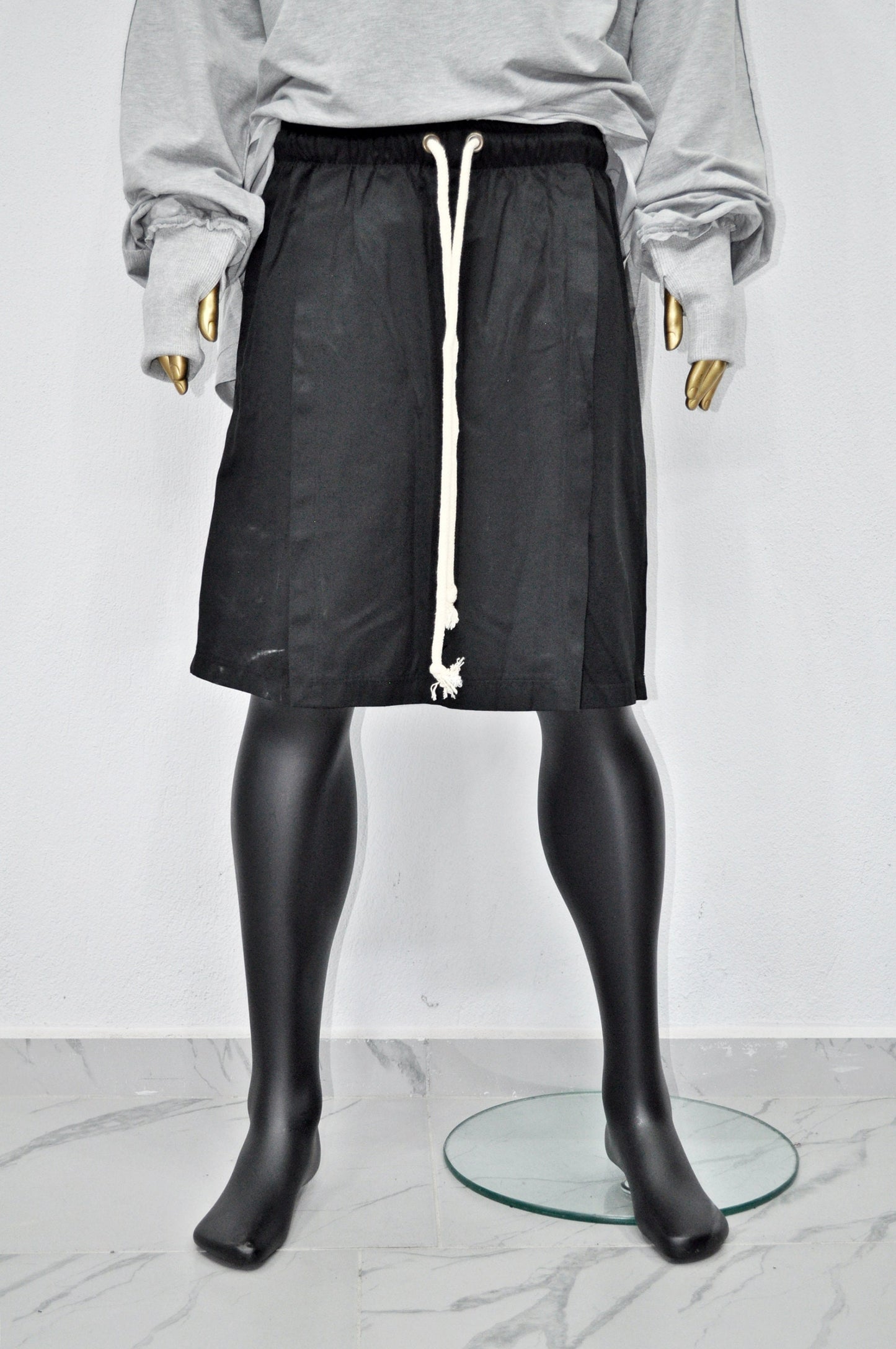 XS - 8XL Men's Steampunk Cotton Blend Skirt Layer Shorts, Low Crotch,Cyberpunk,Gothic,Streetwear Futuristic Halloween Clothing /PLUS- BB810