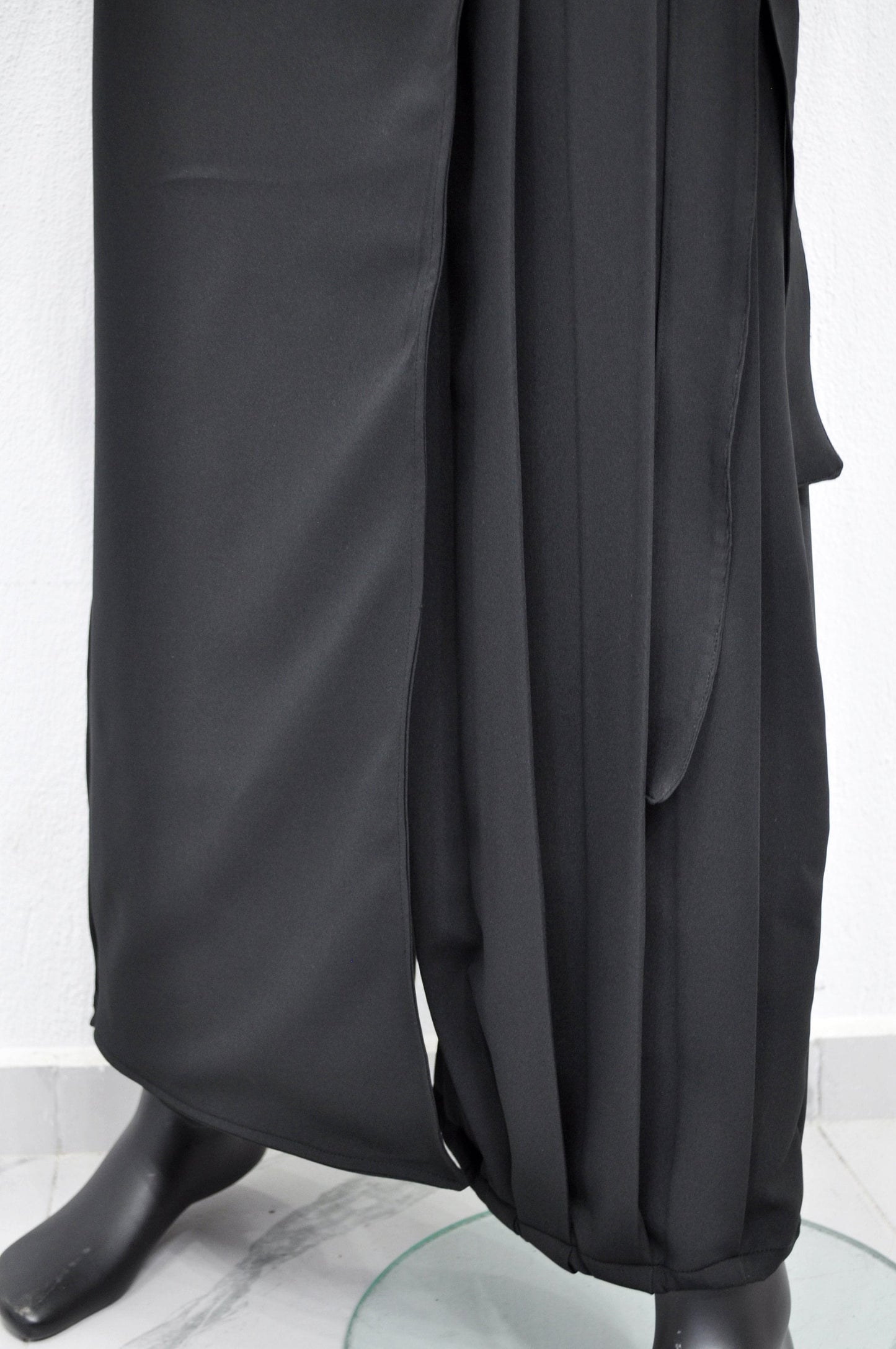 XS - 8XL Wrap Kilt Skirt Pant,Pleated A-line, Dark Black Mid-Lenght irregular Skirt,Relaxed,Cyberpunk Steampunk,Regalo,Kreso,Ashashin- BB868