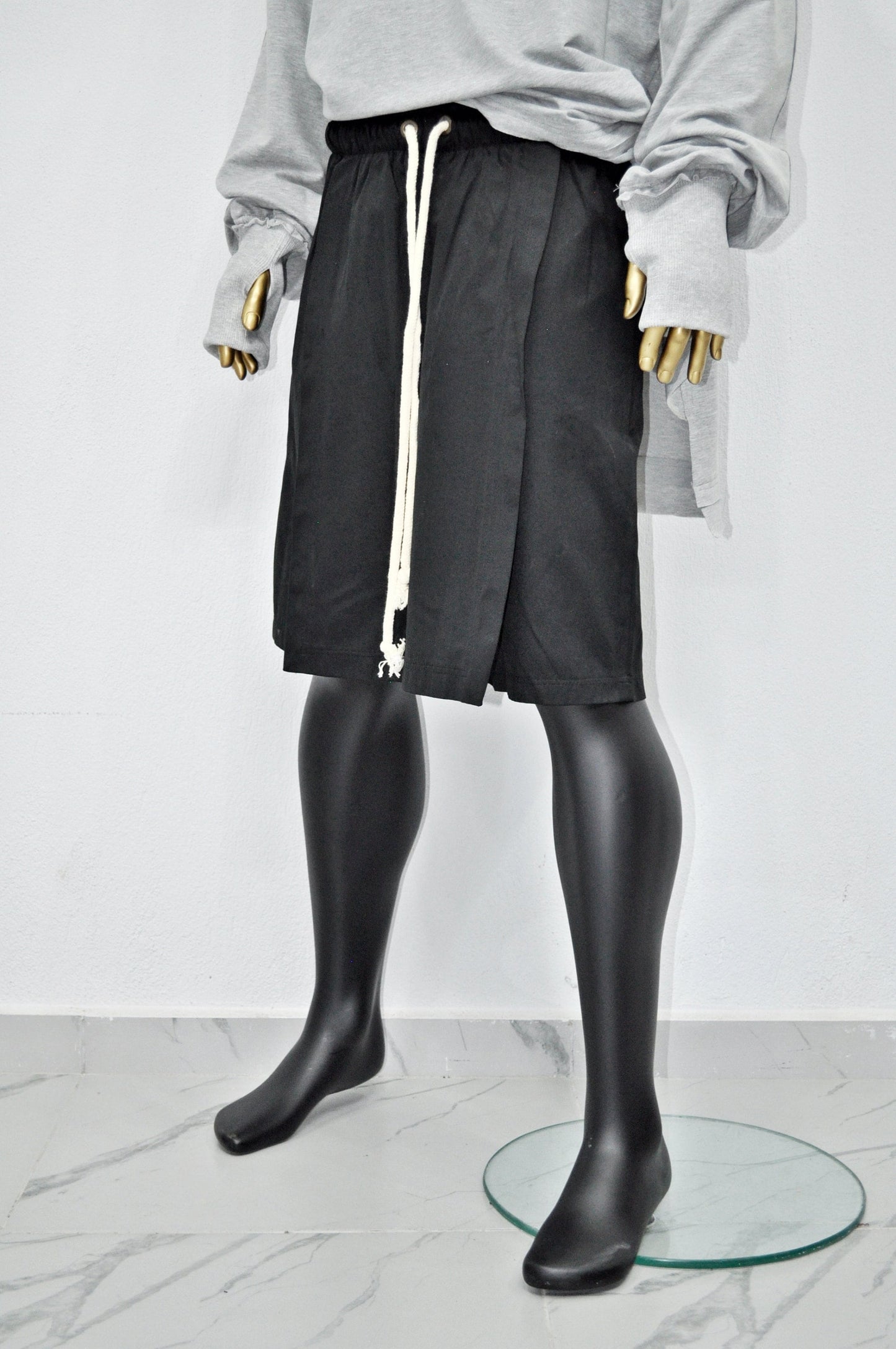 XS - 8XL Men's Steampunk Cotton Blend Skirt Layer Shorts, Low Crotch,Cyberpunk,Gothic,Streetwear Futuristic Halloween Clothing /PLUS- BB810
